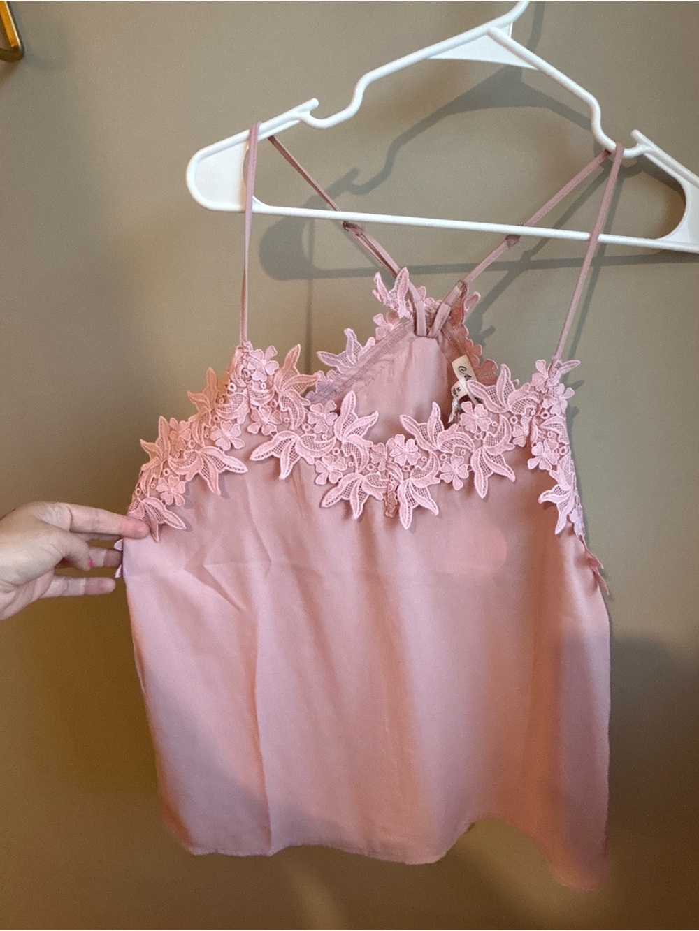 MACARON Dusty Pink Floral Lace Cami